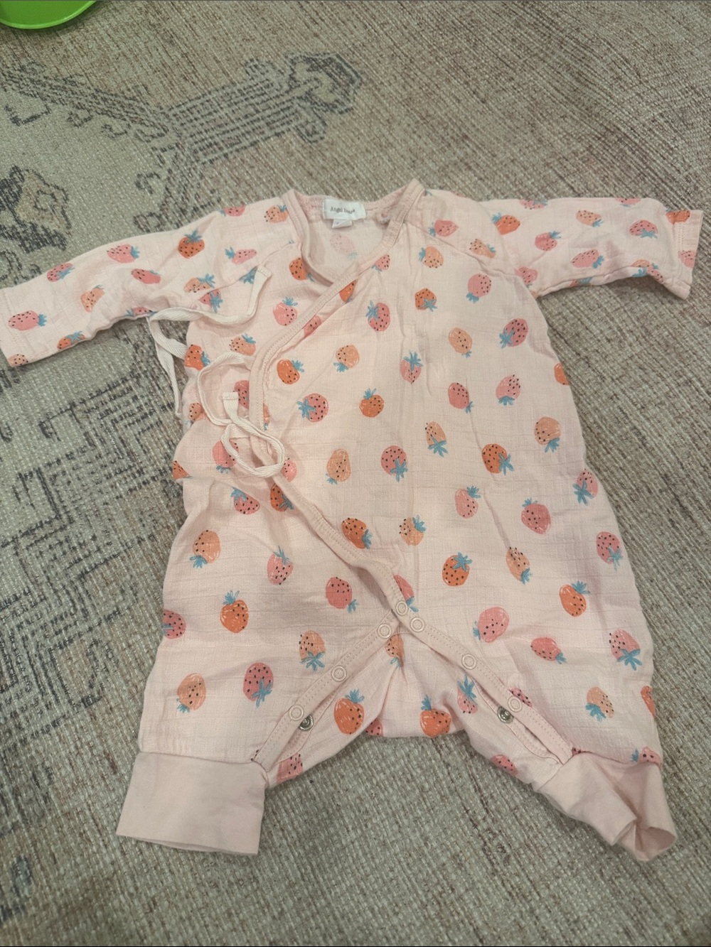 Angel Dear Pink Strawberry Muslin Footie One-Piece
